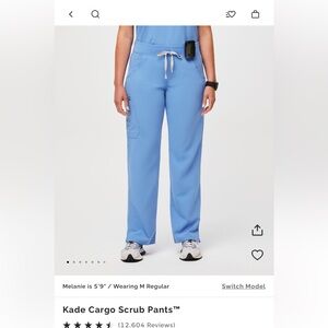 Figs Kade Cargo Scrub Pants Ceil Blue
